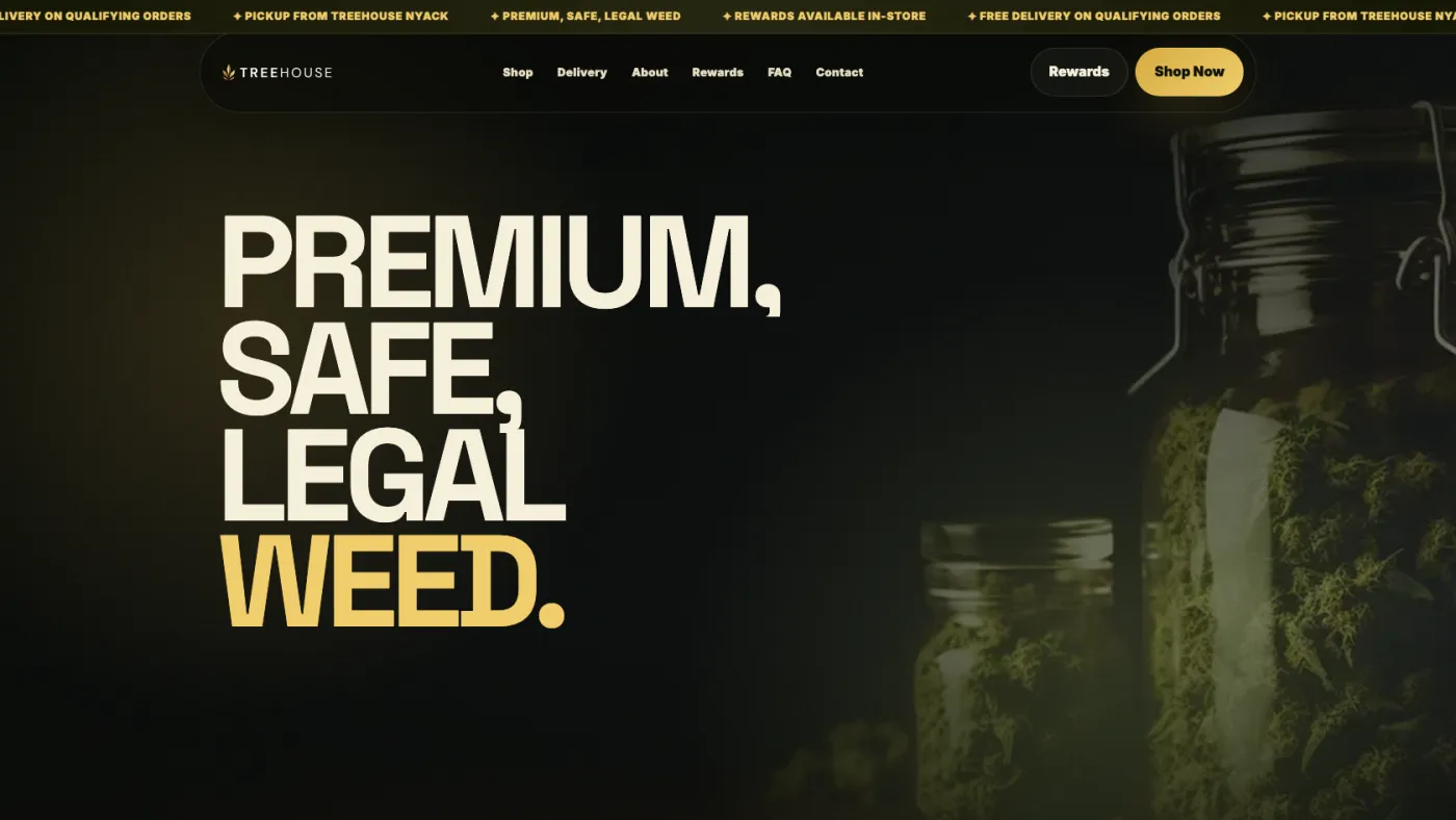 WordPress redesign for Treehouse Cannabis dispensary